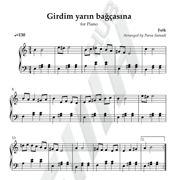 گیردیم یارین باغچاسینا - Girdim Yarin Baghchasina